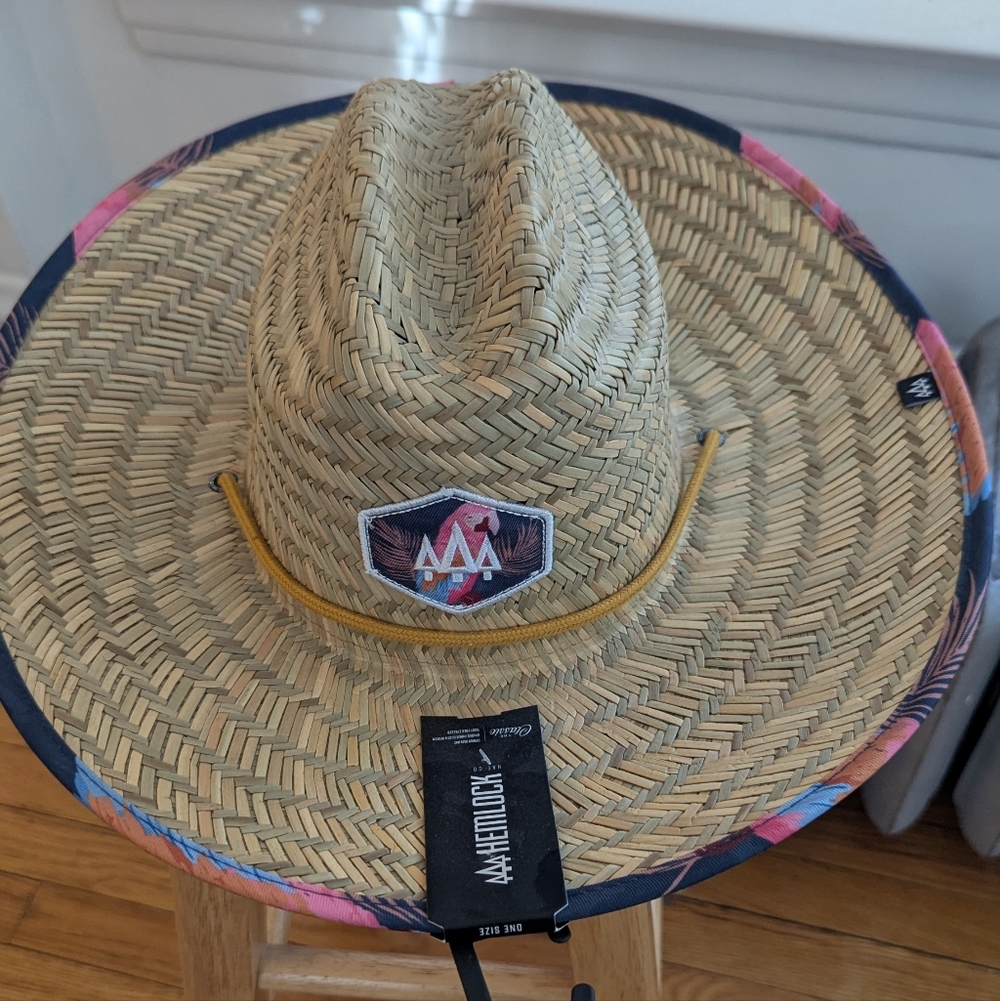 Hemlock Straw Hat with Multicolor Trim & Parrot Liner